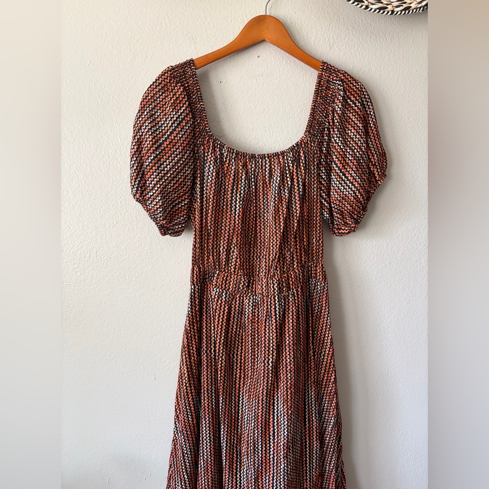 NWT Ramy Brook Megan Cutout Smocked Waist Tie Front Maxi Dress Women’s Plus XXL - Picture 6 of 14